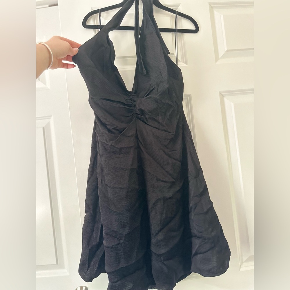 BRAND NEW Zara Black Halter Dress, Size L